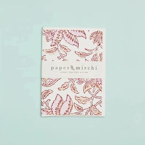 Hand Block Printed Greeting Card - Bouquet Blossom