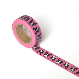Boston Terrier Washi Tape - Pink