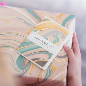 Hand Marbled Gift Wrap Sheets - Rose Quartz (Roll)
