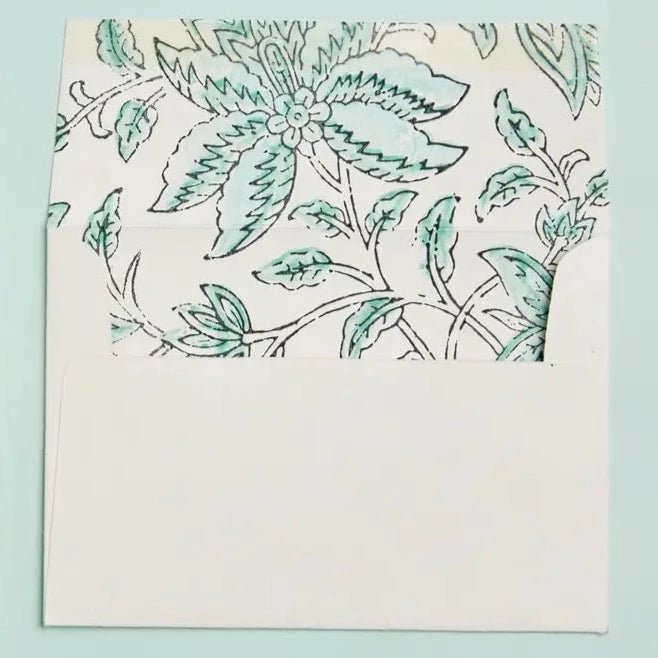 Hand Block Printed Greeting Card - Bouquet Breeze