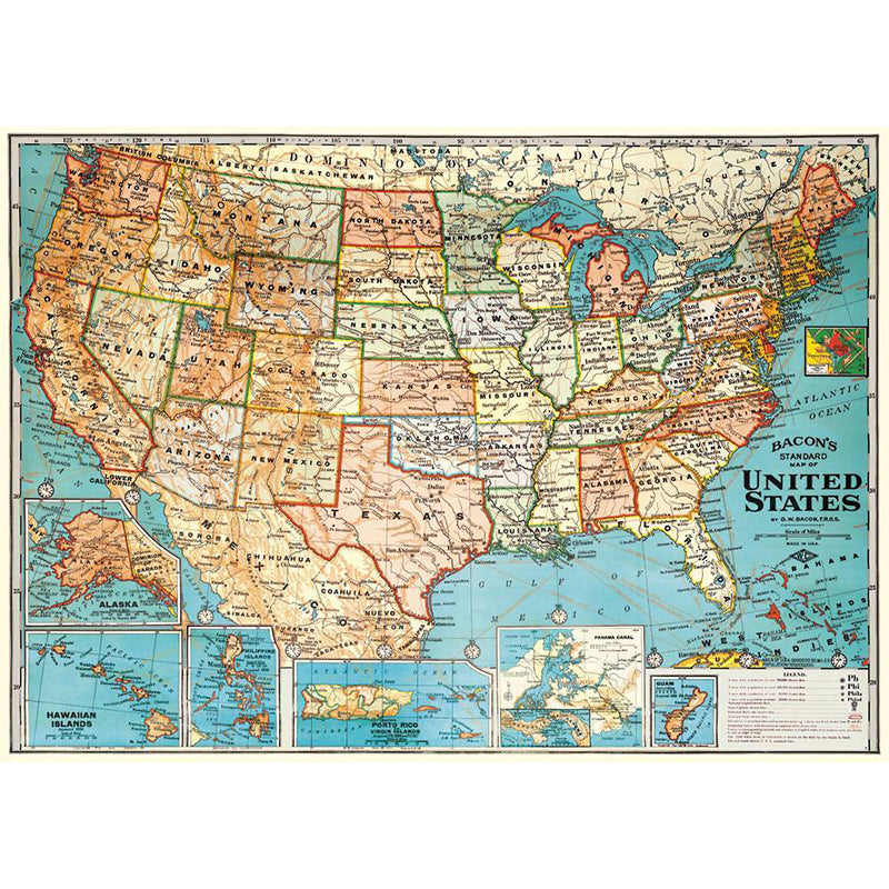 Cavallini Flat Wrap - USA Map