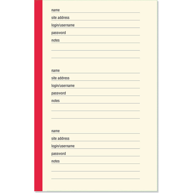 Internet Address & Password Logbook - Black