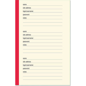 Internet Address & Password Logbook - Black