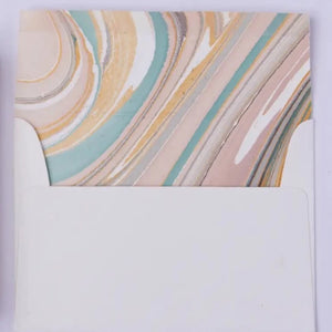 Hand Marbled Greeting Card - Waves Rose Quartz