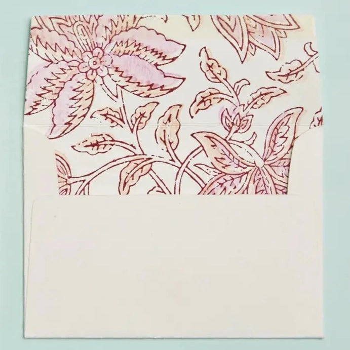 Hand Block Printed Greeting Card - Bouquet Blossom