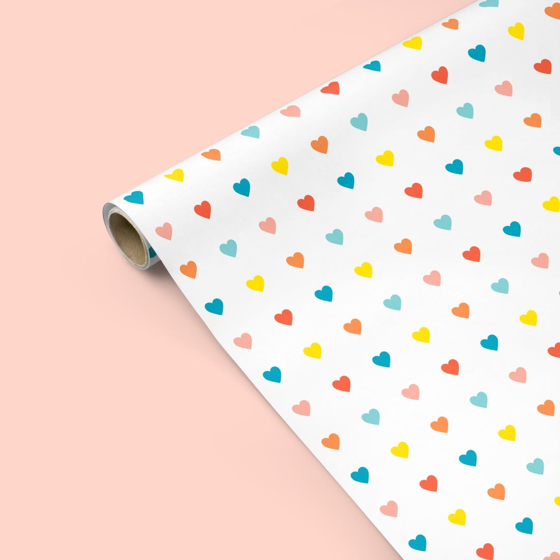 Sweet Hearts Gift Wrap - Rainbow (Roll of 3 sheets)