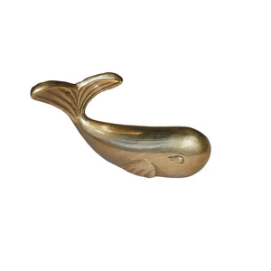 Antiqued Brass Nautical Paperweight - Whale