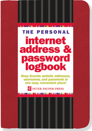 Internet Address & Password Logbook - Red