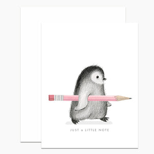 Penguin with Pencil Card