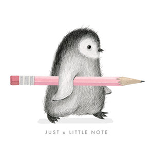 Penguin with Pencil Card