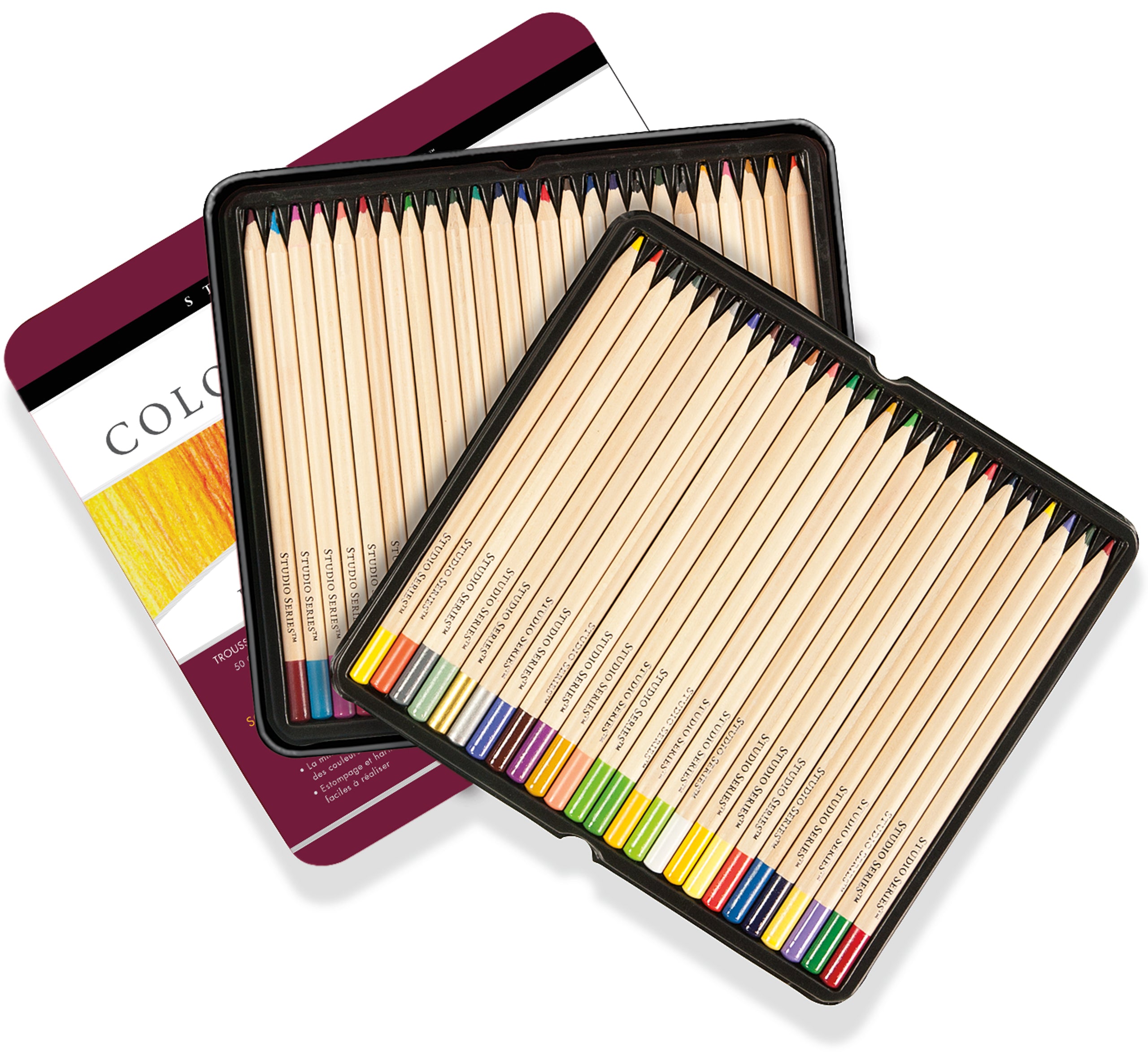 Set of 50 colored pencils