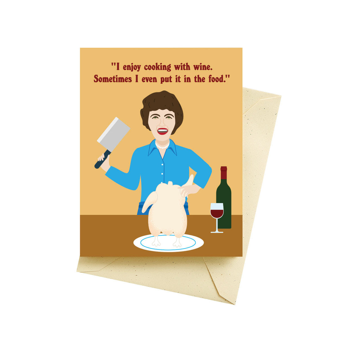 Cooking with Wine Birthday Card