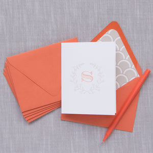 Folded Notecards - Initial Wreath 21