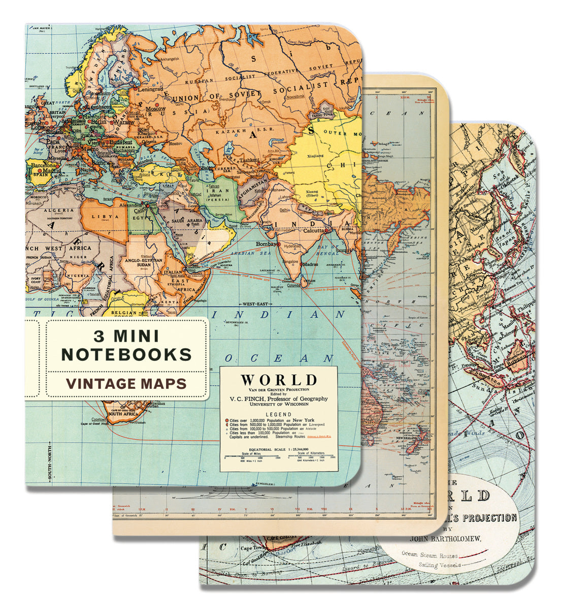 Mini Notebooks - Vintage Map