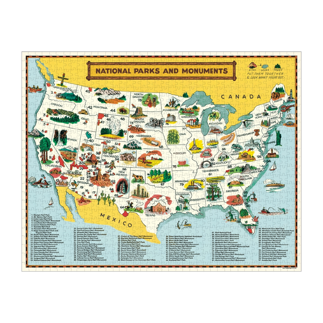 National Parks Map 1,000 Piece Puzzle