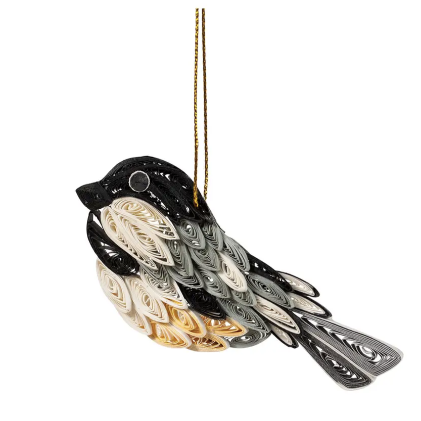 Quill Chickadee Ornament