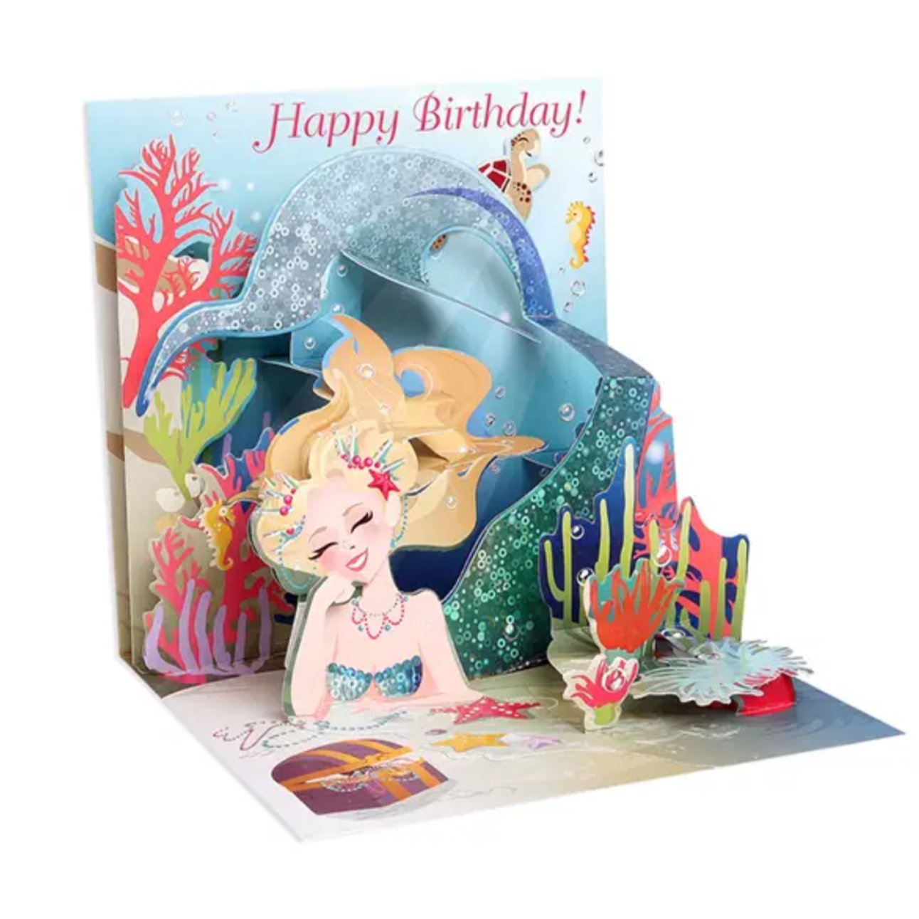 Mermaids Birthday Treasures Pop-up Card