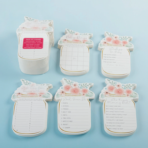 Floral Mason Jar Baby Shower Games 5-game Card Set