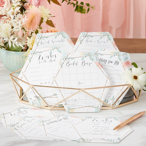 Geometric Floral Bridal Shower Games 5-game Card Set