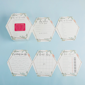 Geometric Floral Bridal Shower Games 5-game Card Set
