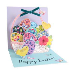 Basket of Easter Eggs Treasures Pop-up Card
