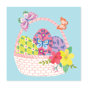 Basket of Easter Eggs Treasures Pop-up Card