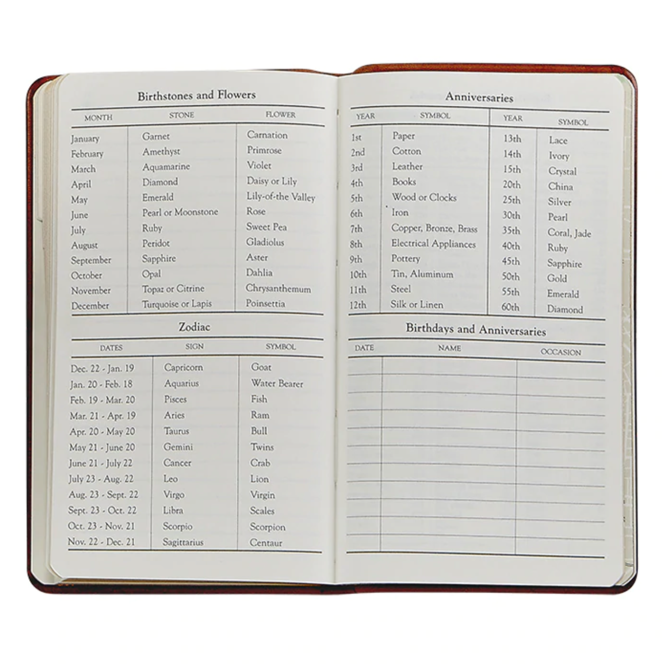 Pocket Address Book - British Tan Traditional Leather