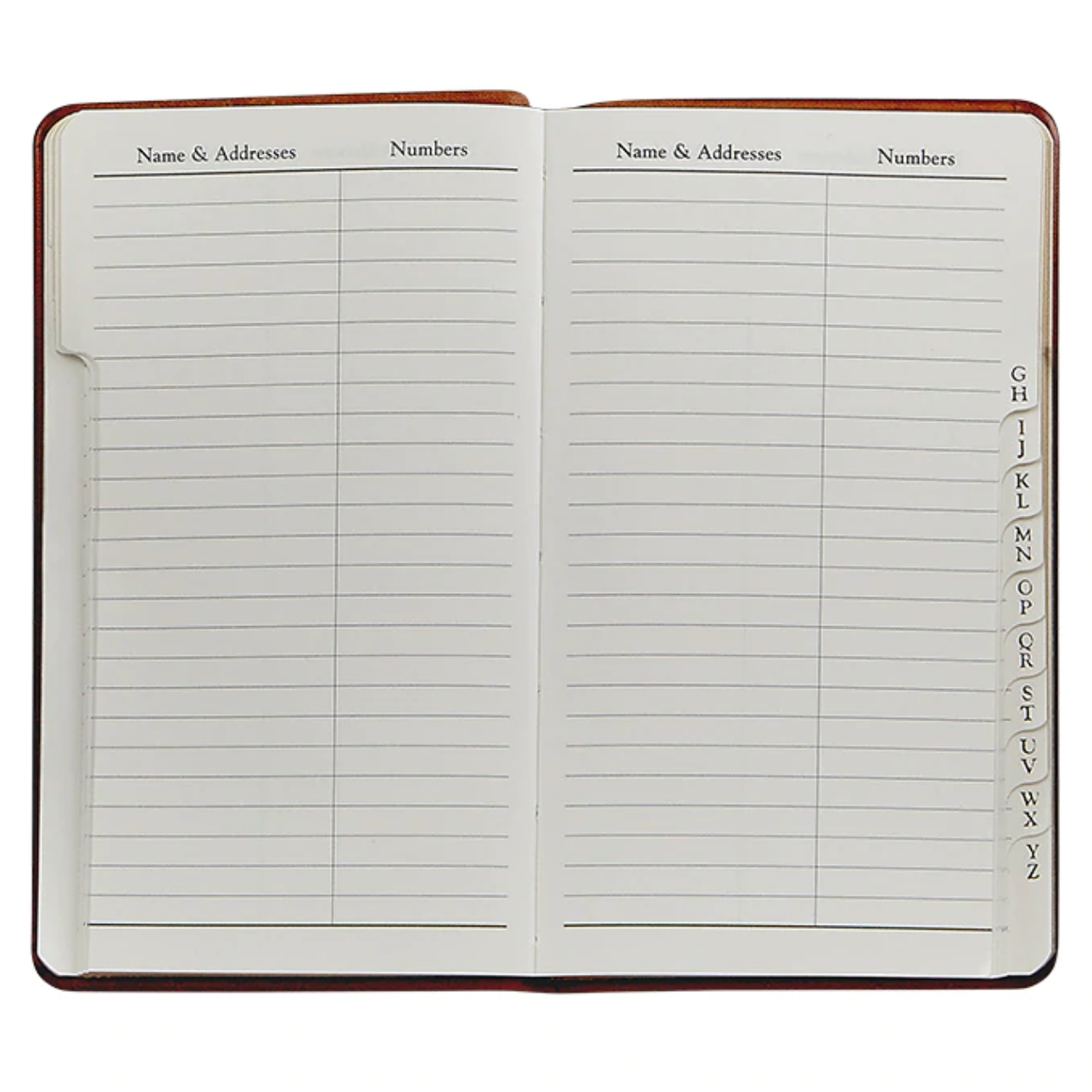Pocket Address Book - British Tan Traditional Leather