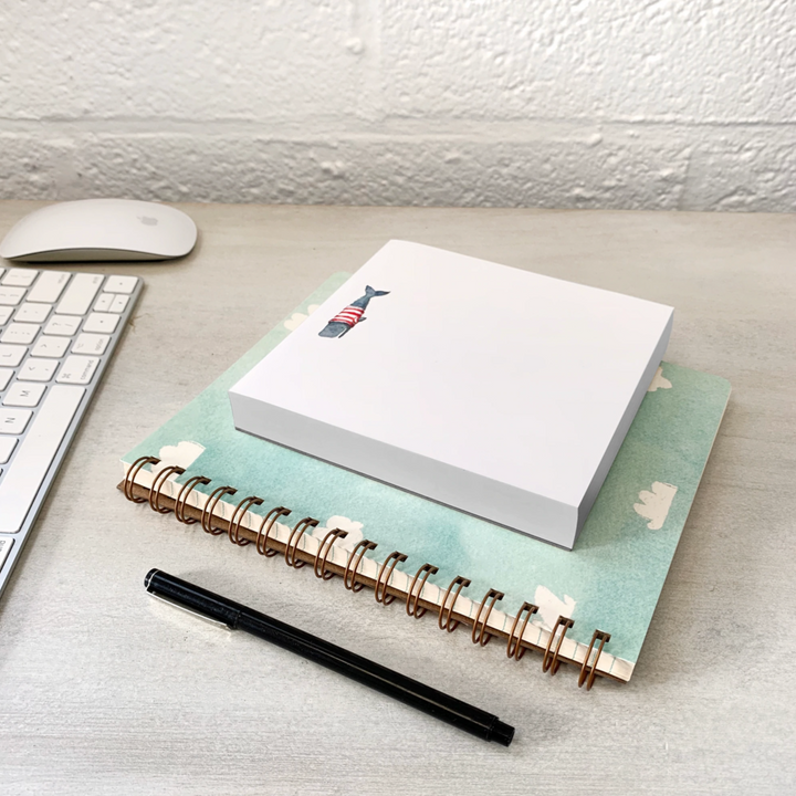 Stripey Whale Notepad