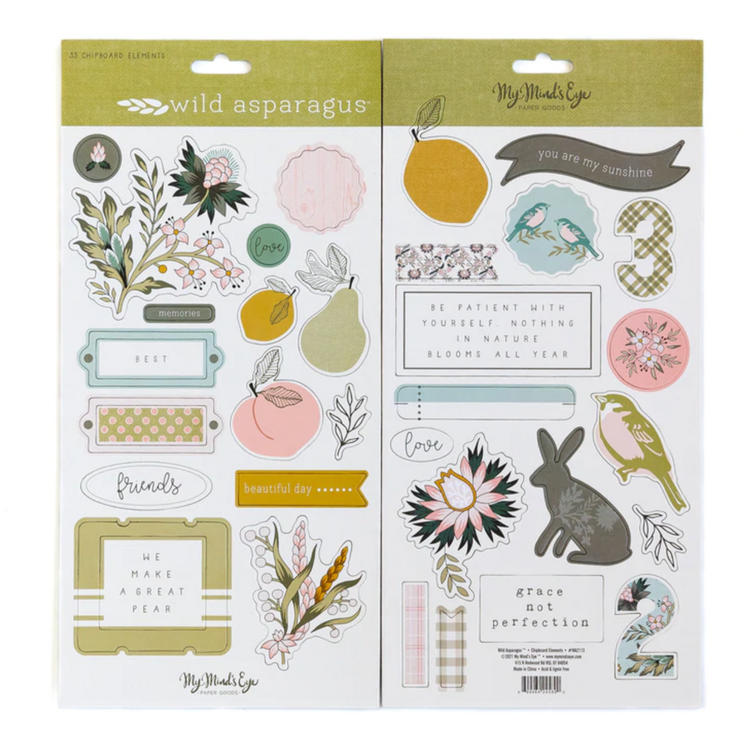 Wild Asparagus Chipboard Embellishments