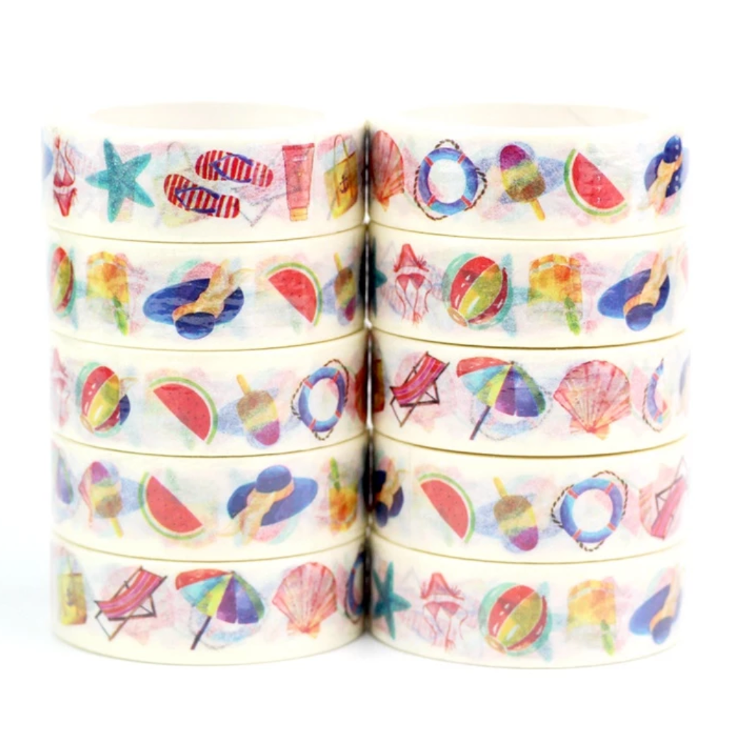 Beach Icons Washi Tape