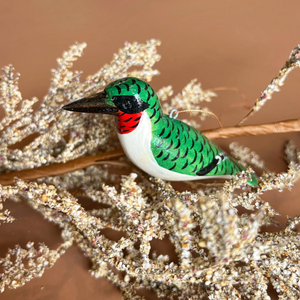 Ruby-Throated Hummingbird Wood Ornament