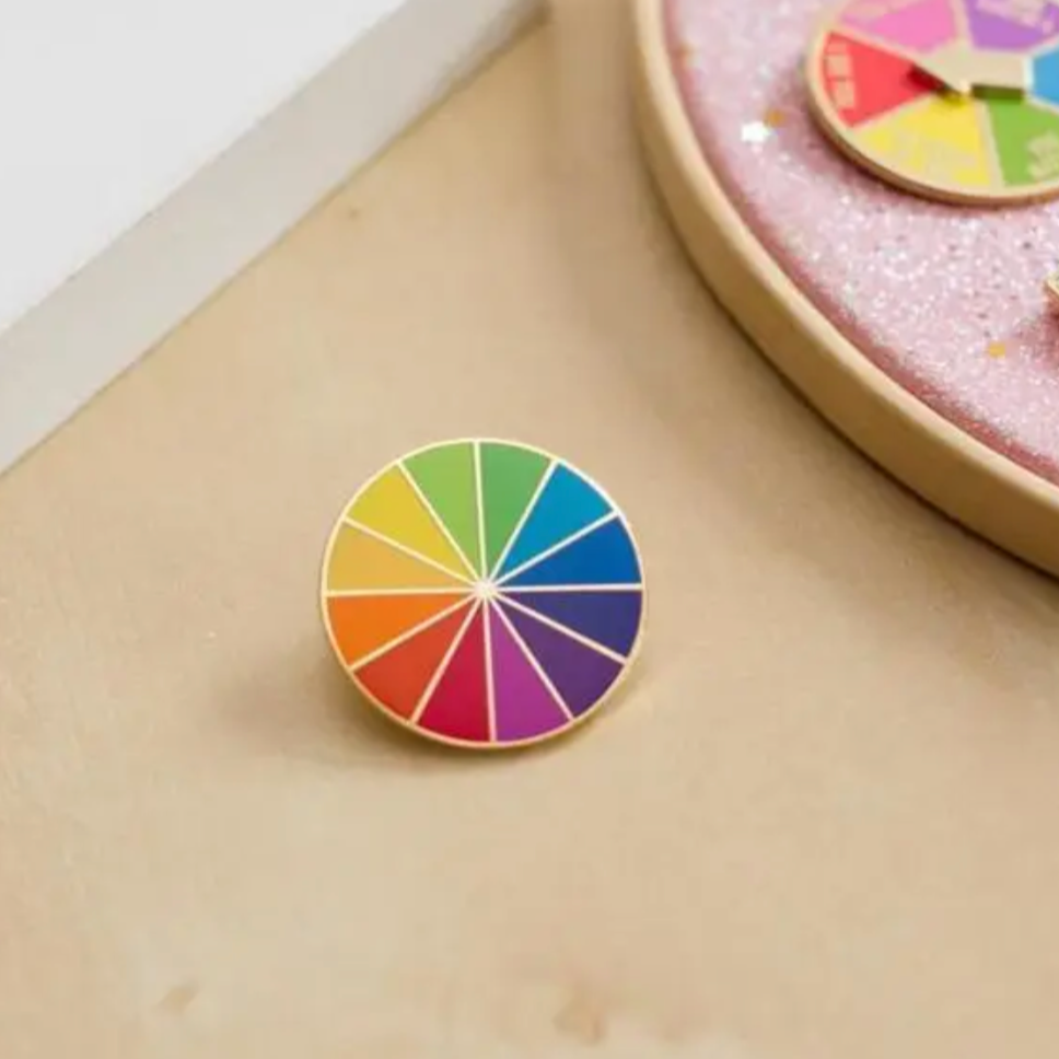 Rainbow Color Wheel Enamel Pin