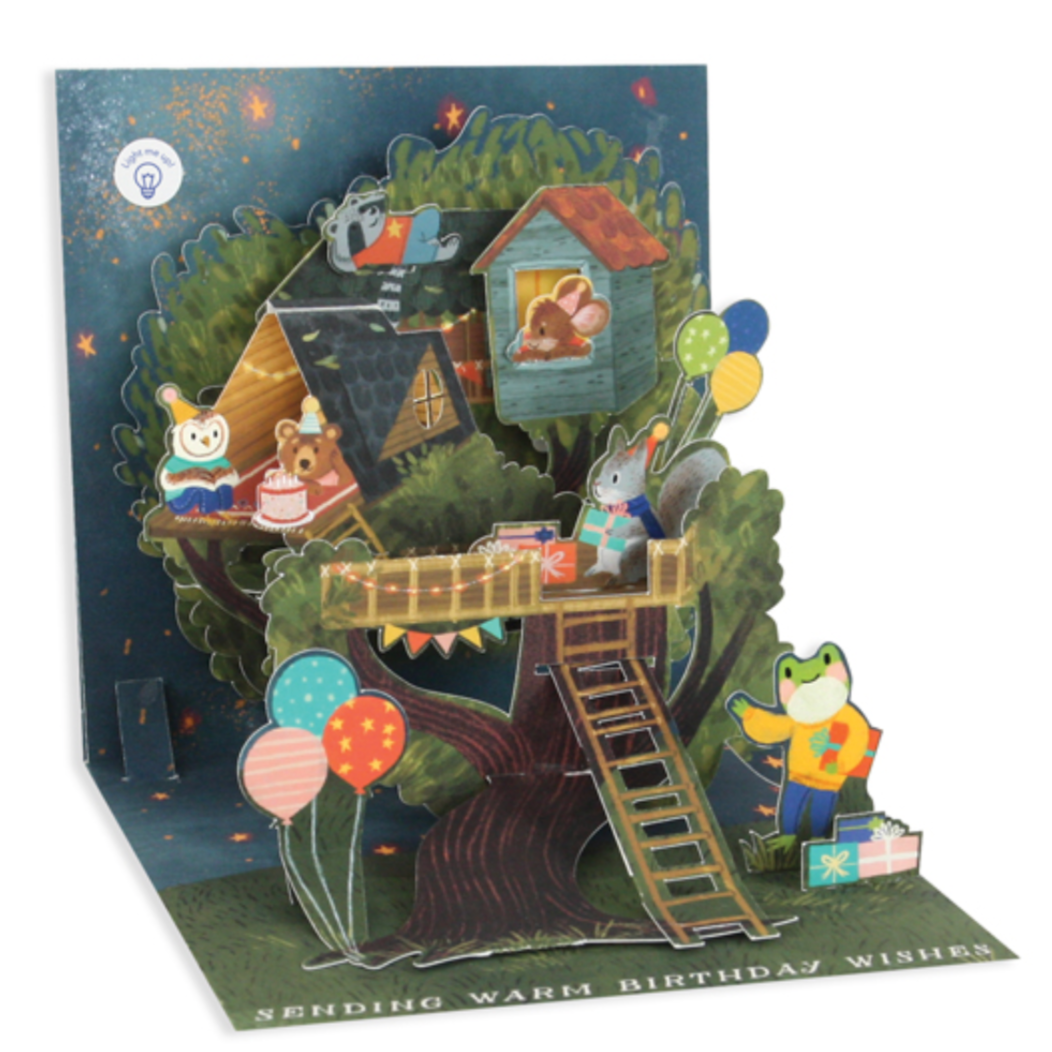 Treehouse Treasures Light-up Pop-up Card