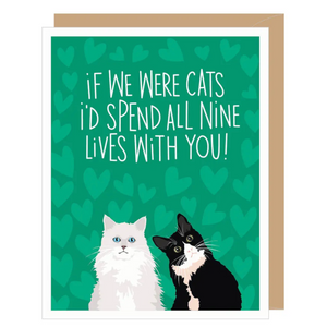 Two Cats Nine Lives Anniversary Card