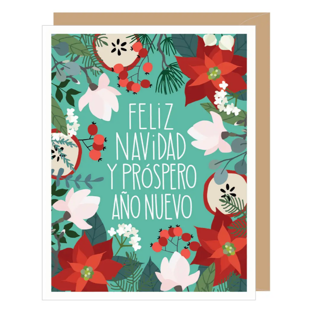 Spanish Floral Christmas Card