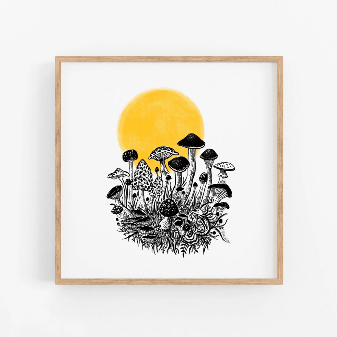 Mushroom Dawn Art Print - 8 x 8"