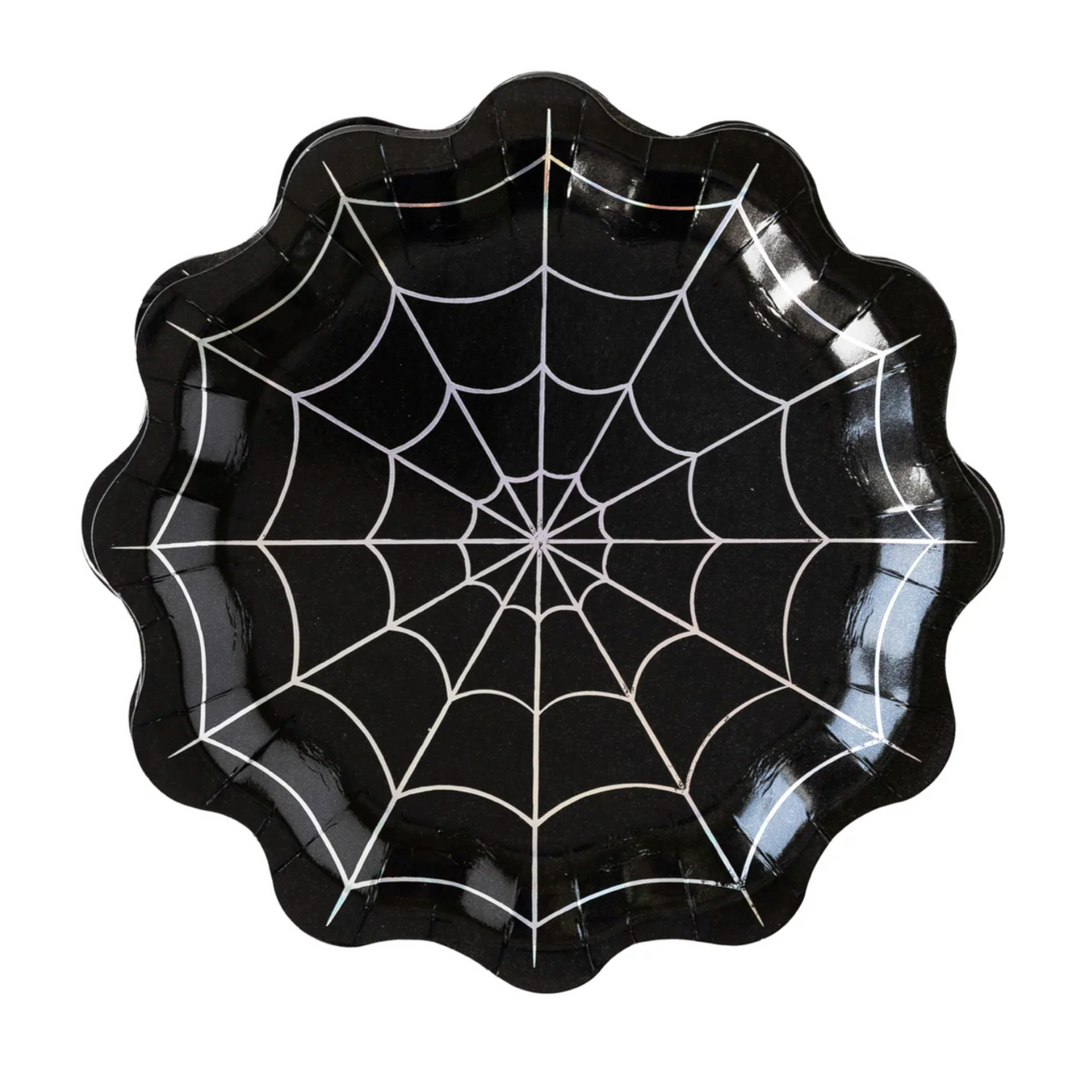 Holographic Web Shaped 9" Plates