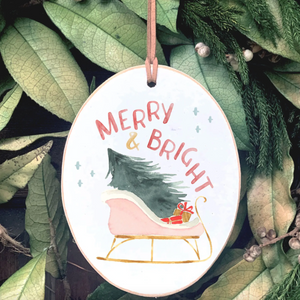 Merry Christmas Wood Ornament