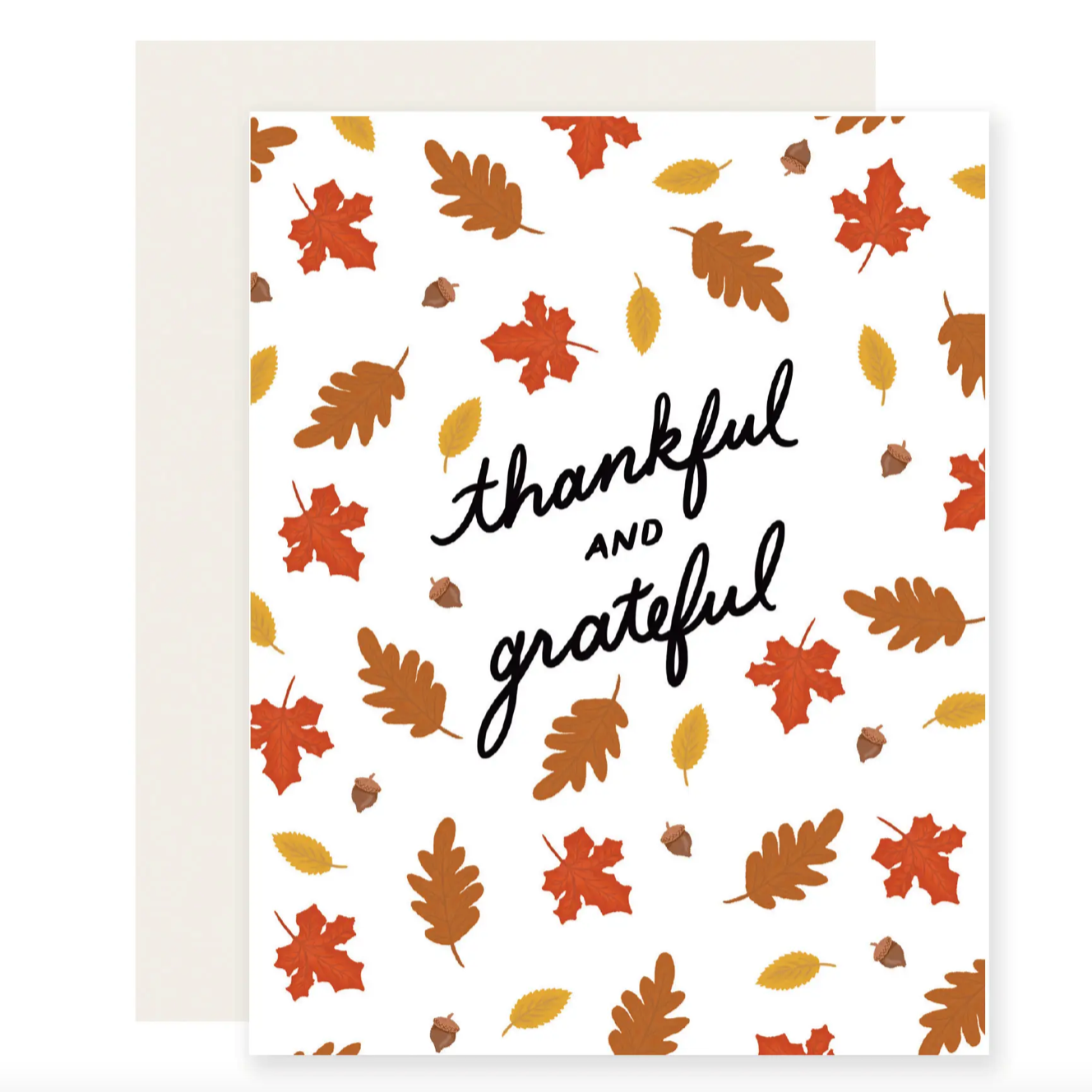 Thankful and Grateful Autumn Leaves Card
