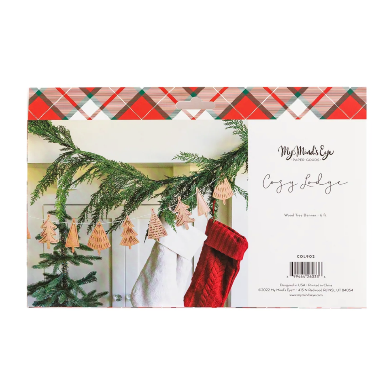 Cozy Lodge Wood Tree Banner
