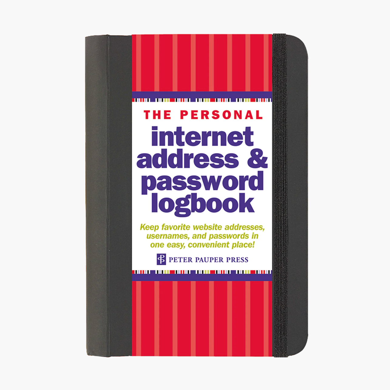 Internet Address & Password Logbook - Black