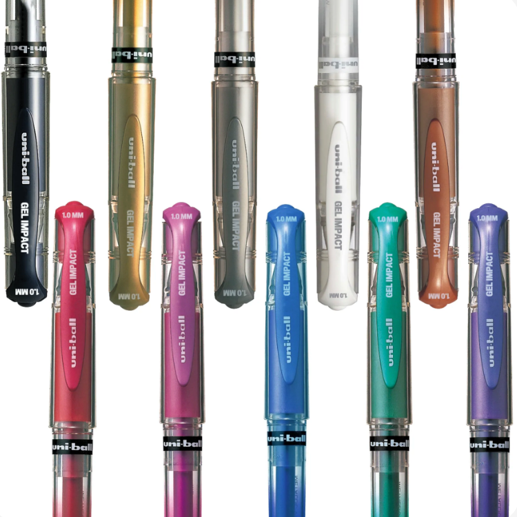 Uni Ball Signo Broad Gel Impact Pen Metallic Green