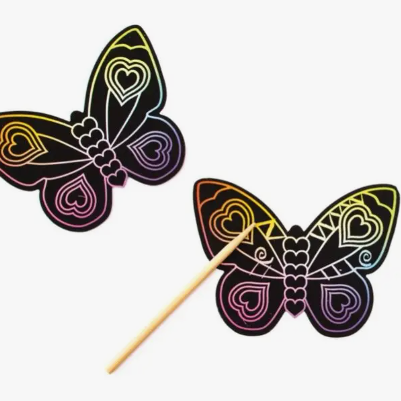 Scrach Art Butterfly Valentines - Set of 28