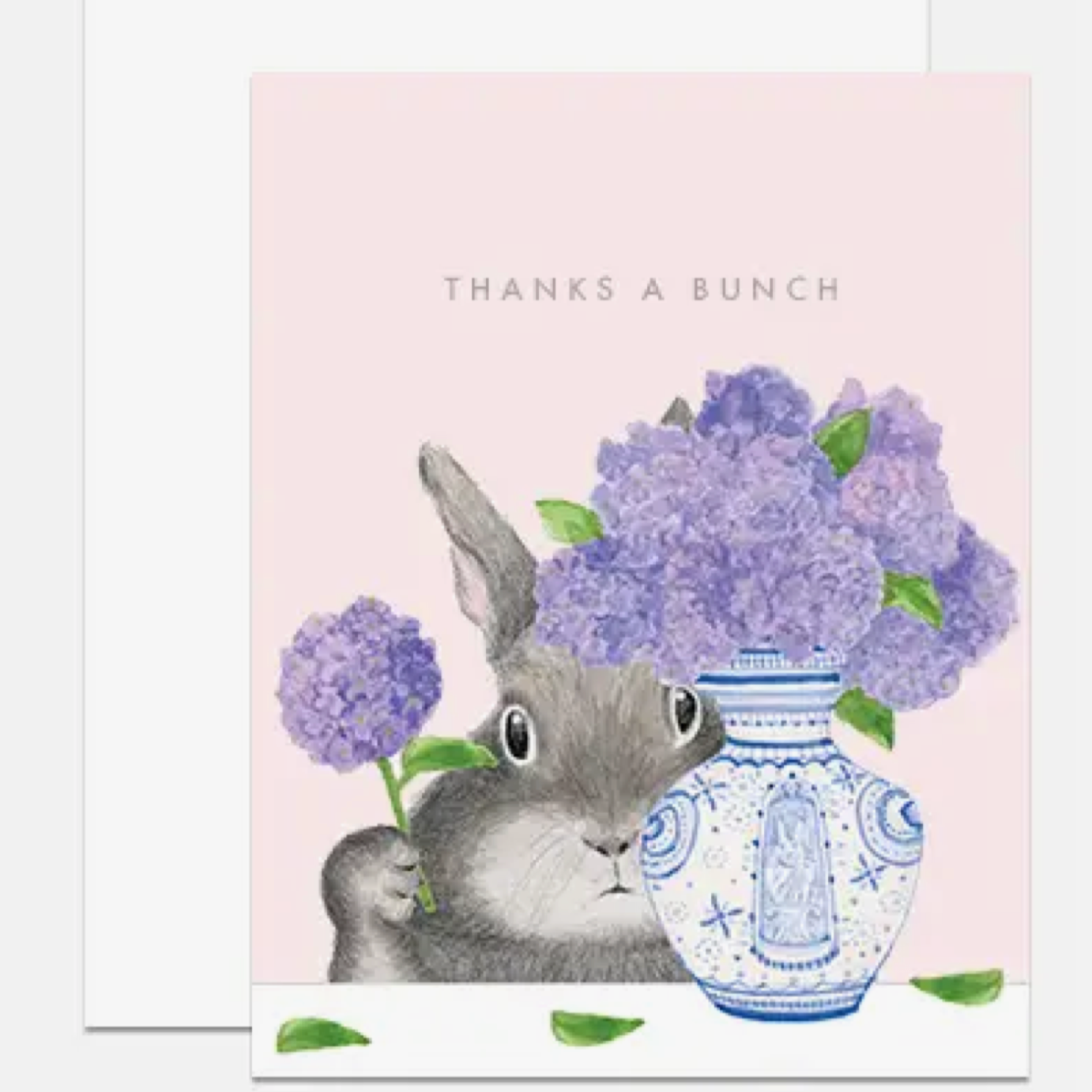 Thanks a Bunch Bunny Arranging Lilacs Card (Set of 6)