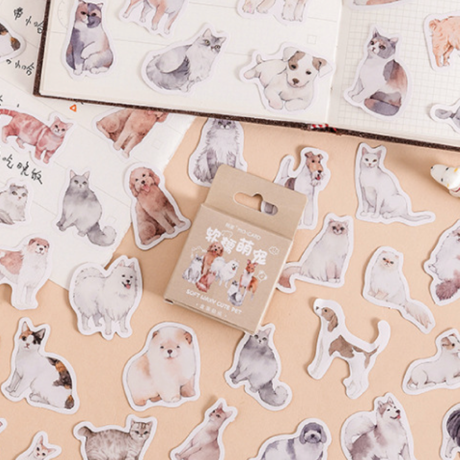 Cute Pet Stickers - pack of 45