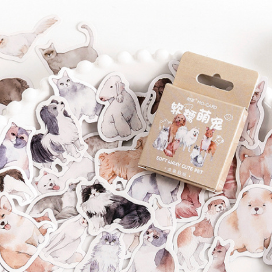 Cute Pet Stickers - pack of 45