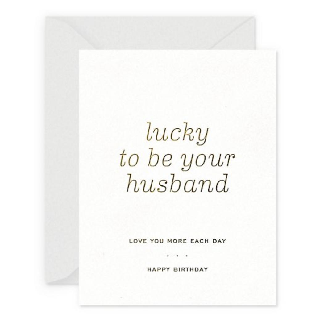 Lucky Husband Birthday Card