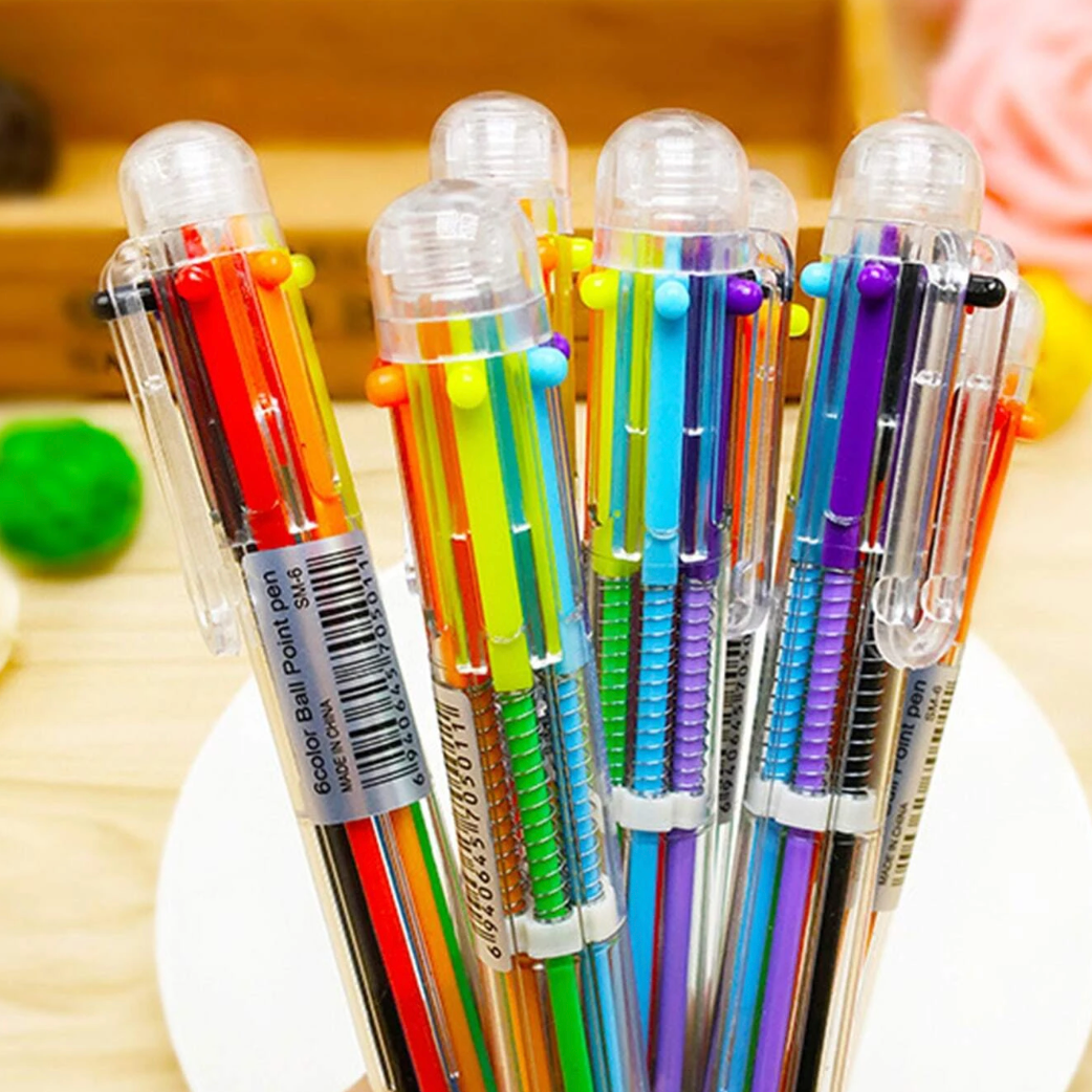 6 Colors Writing Pens For Journaling Office Retractable Pens