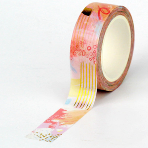 Gold Foil and Pink Doodles Washi Tape